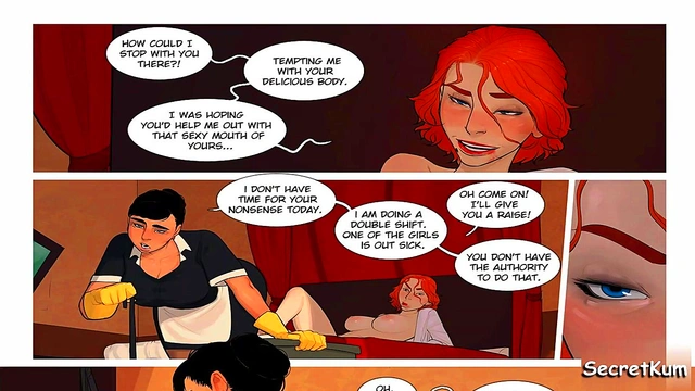 The mess pt 1 - Good maid's clean dicks too - submissive Maid Gives her Futa Boss a