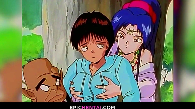 Wild lesbian hentai triangle