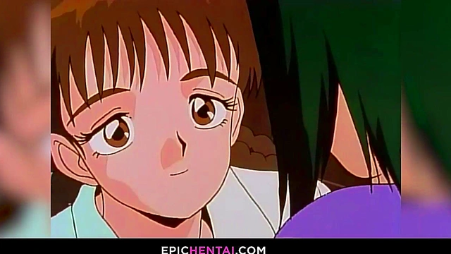 Wild lesbian hentai triangle