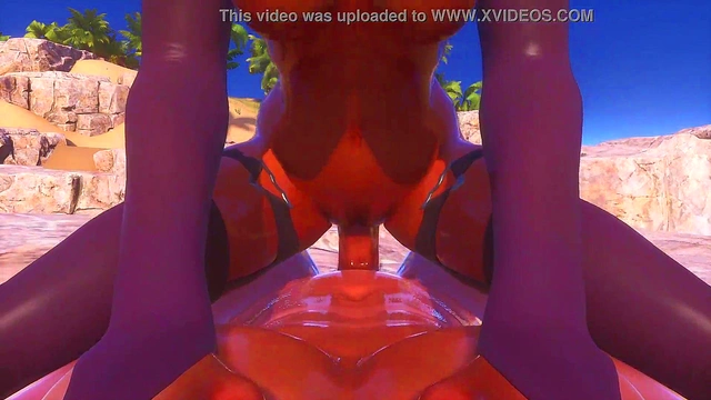 Sexy Woman in Latex Fucks a Man at Waterfall