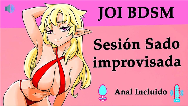 JOI hentai, improvised sado session, Spanish voice