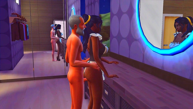 Elderly man eating hot maid // The sims 4 // hentai