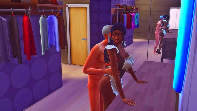 Elderly man eating hot maid // The sims 4 // hentai