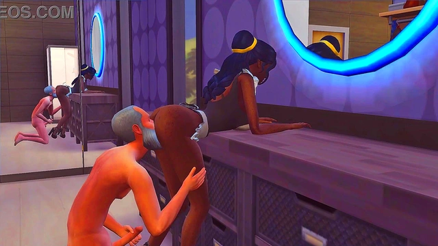 Elderly man eating hot maid // The sims 4 // hentai