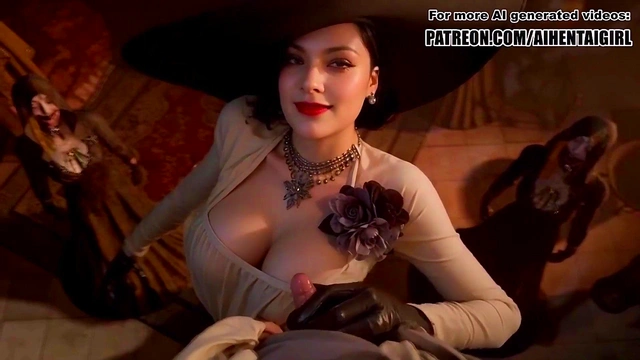 Resident Evil Lady Dimitrescu cosplay Jerking you off