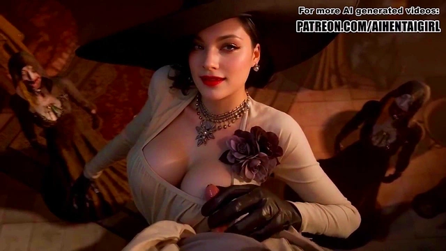 Resident Evil Lady Dimitrescu cosplay Jerking you off