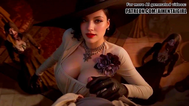 Resident Evil Lady Dimitrescu cosplay Jerking you off