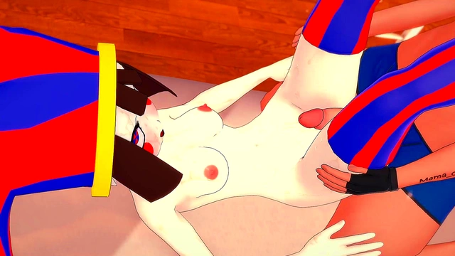 Pomni (digital circus) is only wearing a towel and wants to fuck (hentai version)