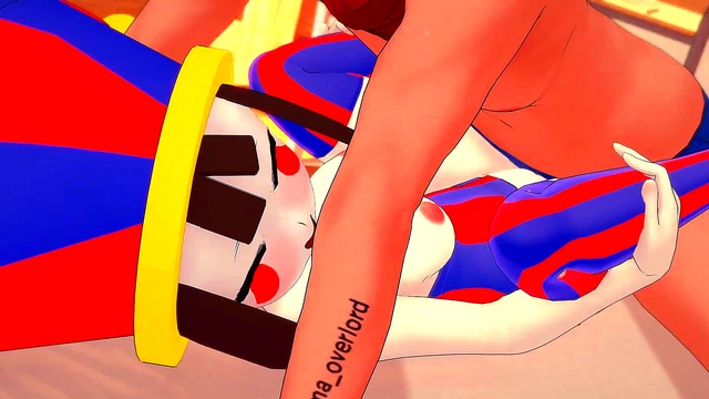 Pomni (digital circus) is only wearing a towel and wants to fuck (hentai version)