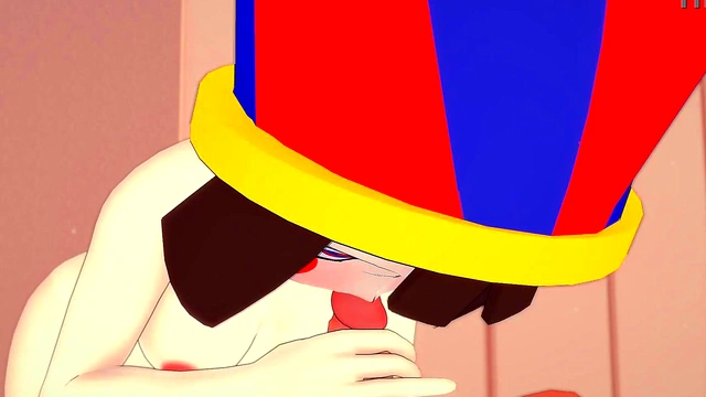 Pomni (digital circus) is only wearing a towel and wants to fuck (hentai version)