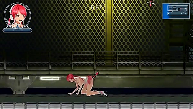 Red haired girl has sex with robot man in Idol run hentai act erotic game