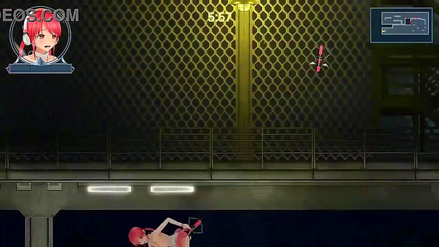 Red haired girl has sex with robot man in Idol run hentai act erotic game