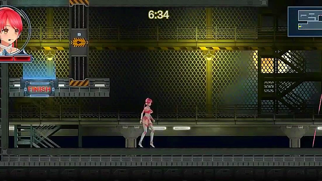 Red haired girl has sex with robot man in Idol run hentai act erotic game
