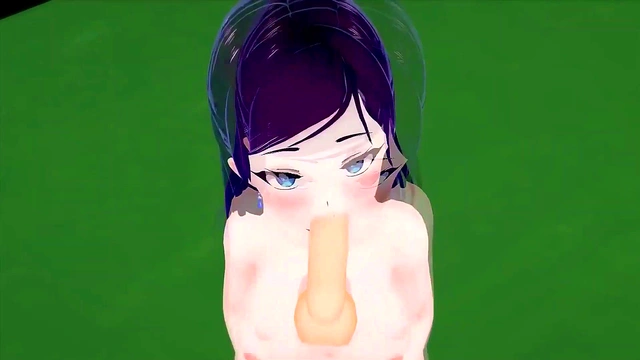 SEXIEST Anime girl takes facial and cums all over big dick - Hentai Koikatsu!