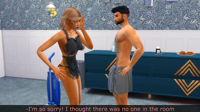 Cheating with maid in hotel hentai