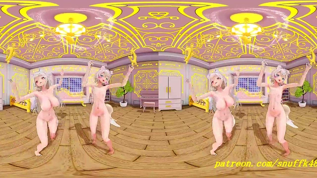 VR180 mmd Fuwa Moco nude Dance 3d hololive Hentai