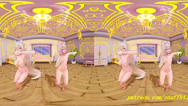 VR180 mmd Fuwa Moco nude Dance 3d hololive Hentai