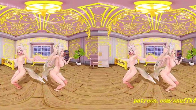VR180 mmd Fuwa Moco nude Dance 3d hololive Hentai