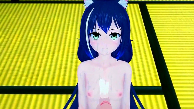 Cute cat girl loves sucking and fucking big dick - Hentai anime