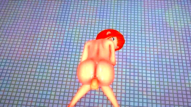 Redhead fucks and sucks dick for a big facial (Hentai) Koikatsu!