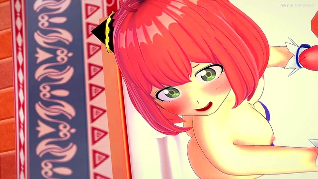 Cute Anya wears her tight swimsuit to fuck (adult version) (hentai)