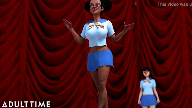 ADULT TIME - Big Titty BFFs Practice Scissoring Together At Hentai Sex University