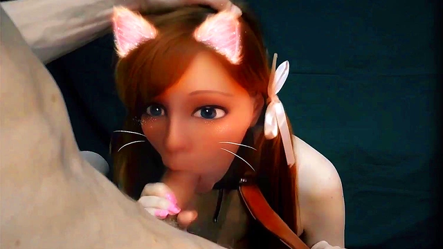 Hentai in real life Furry cat girl waifu blowjob
