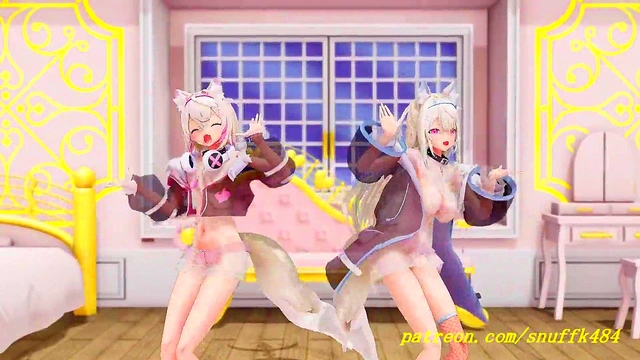 no VR mmd Fuwa Moco Dance 3d hololive Hentai