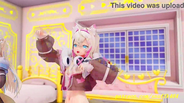 no VR mmd Fuwa Moco Dance 3d hololive Hentai