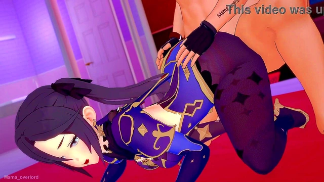Mona (genshin) wants to do some handjobs in the love hotel bed (hentai)