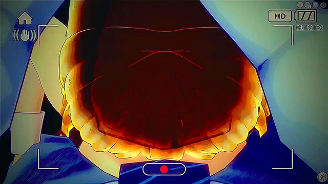 Hentai busty blonde sucks a huge cock