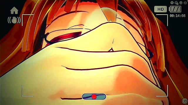 Hentai busty blonde sucks a huge cock