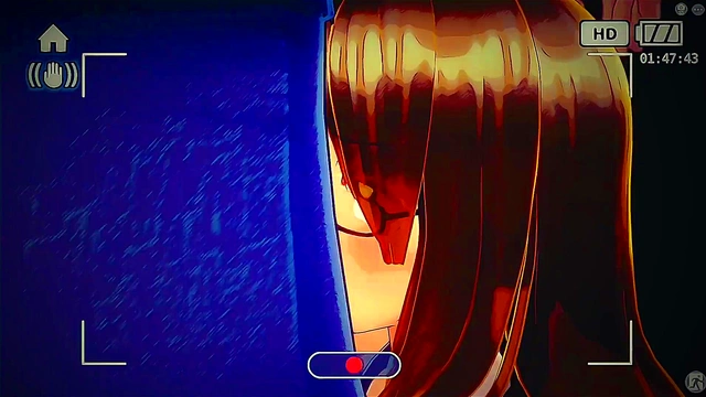 Hentai busty blonde sucks a huge cock