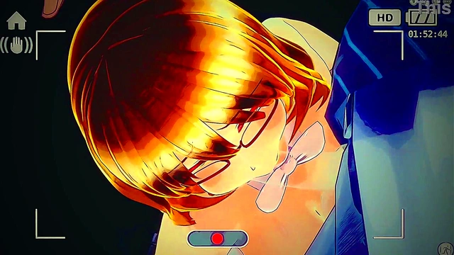 Hentai busty blonde sucks a huge cock