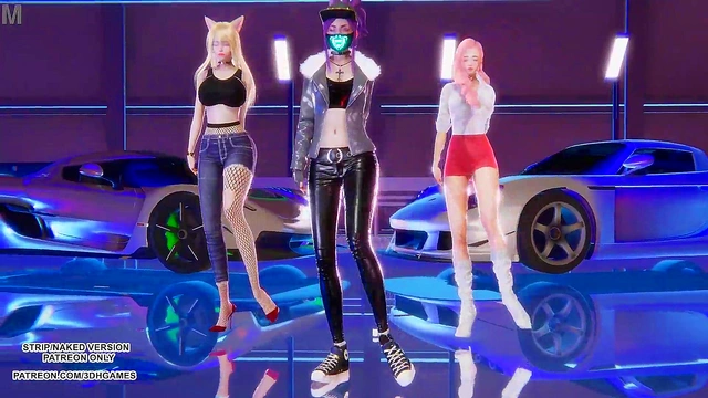 [MMD] EXID - Pink Hot Ahri Seraphine Akali Hot Kpop Dance League of Legends KDA Hentai