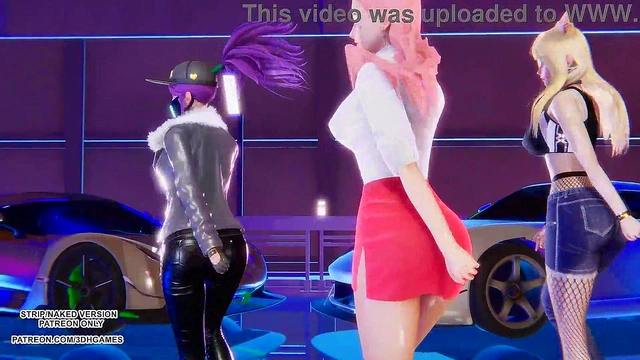 [MMD] EXID - Pink Hot Ahri Seraphine Akali Hot Kpop Dance League of Legends KDA Hentai