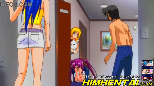 Hentai Uncensored - He masturbates his horny stepsister while talking to her boyfriend