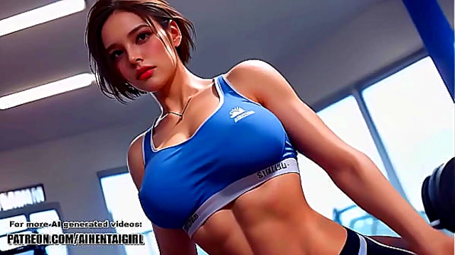 Resident Evil Jill Valentine cosplay Public Gym Topless Tease'Dildo Ride'POV Sex