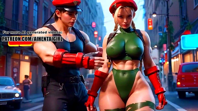 Street Fighter Cammy White cosplay Passionate Shirt Tear'Handjob'and Ecstatic Gym Ride