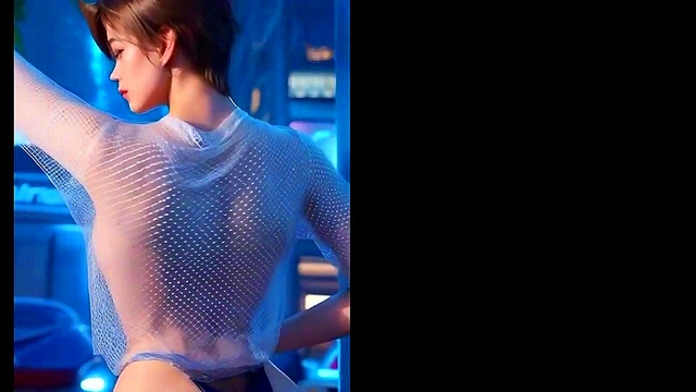 Overwatch Tracer cosplay Erotic Dance'Dildo Play'and Squirting