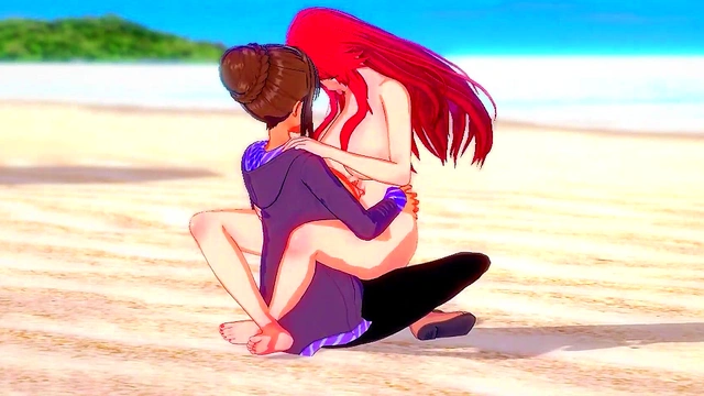 Hentai Rias Gremory getting fucked by a Futanari on the beach