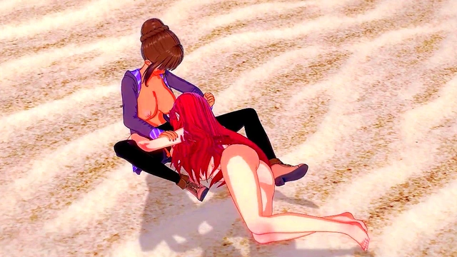 Hentai Rias Gremory getting fucked by a Futanari on the beach