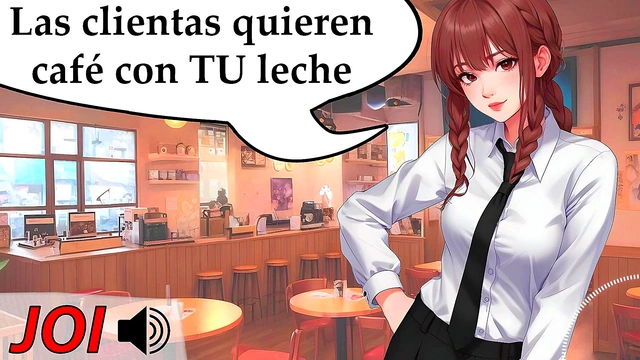 Cum nonstop at the sex cafe JOI hentai in Spanish