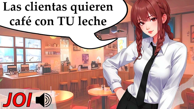 Cum nonstop at the sex cafe JOI hentai in Spanish