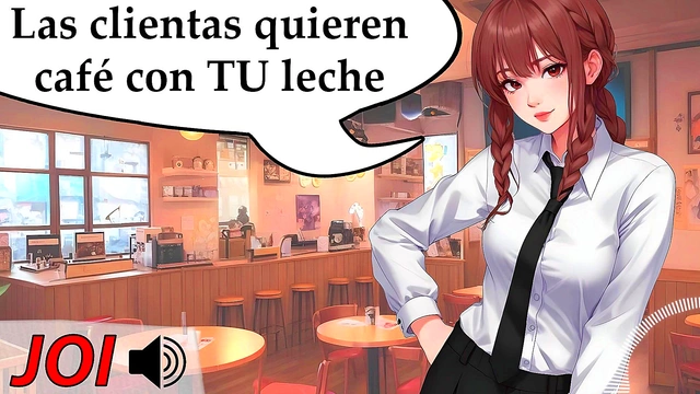 Cum nonstop at the sex cafe JOI hentai in Spanish