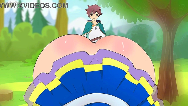 Aqua Wore a skirt that was Too short to seduce Kazuma/Hentai/Cartoon/Parody/God's