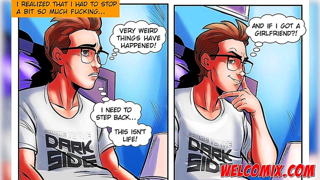 The Girlfriend of my dreams! Nerd fucking a very hot blonde! Hentai Comics