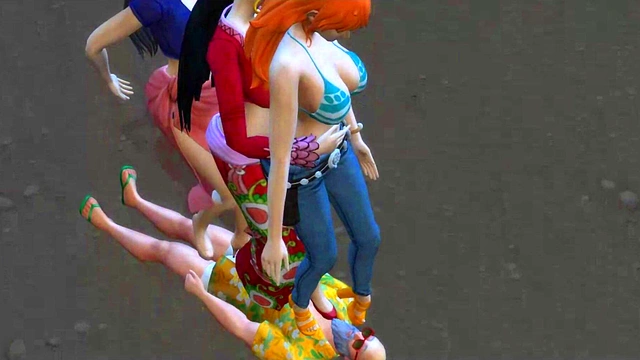 One Piece Nami x Boa Hancock x Nico Robin hentai