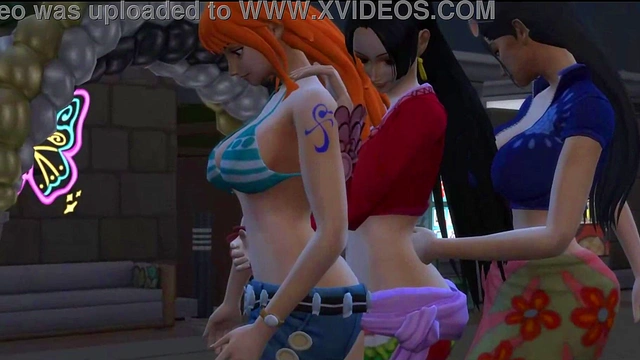 One Piece Nami x Boa Hancock x Nico Robin hentai