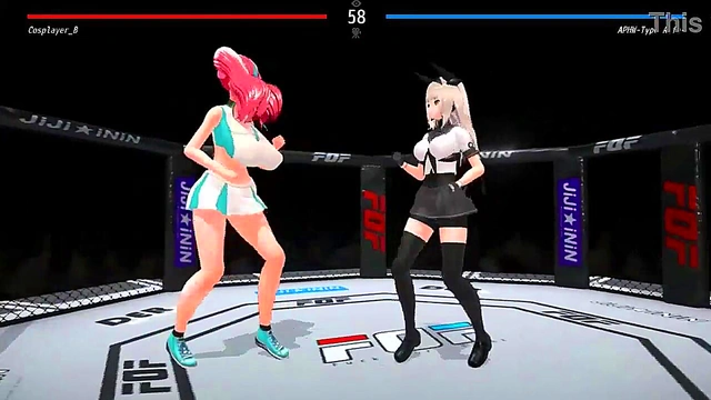 Big tits lady having sex with men in Fuck or fg new hentai game video